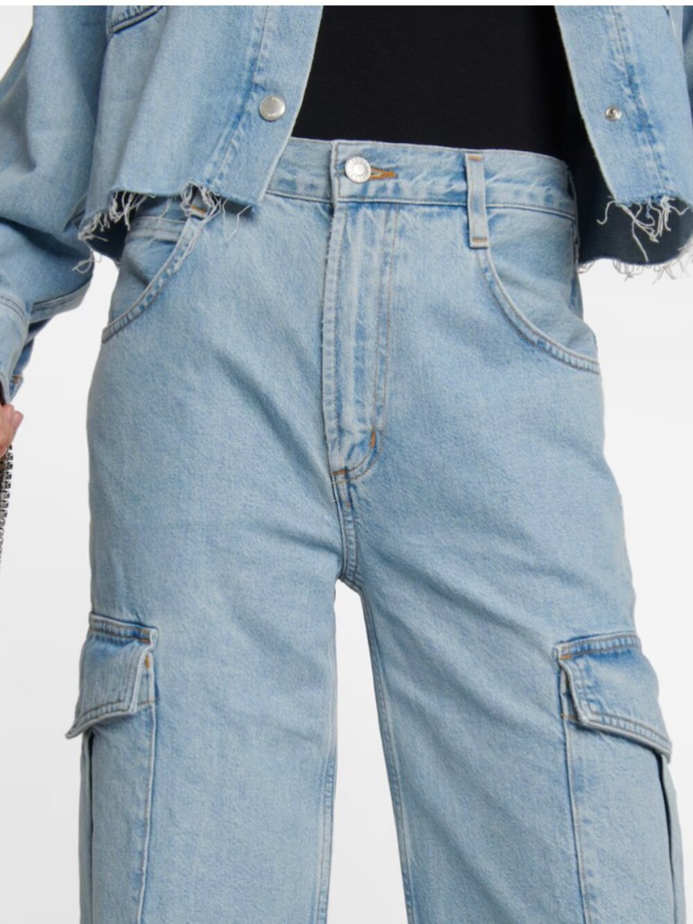 Agolde Minka Blue Cargo Jeans - Picture 7 of 9